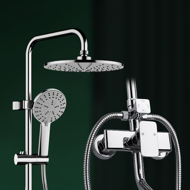 Modern Pressure Balanced Diverter Valve Shower Metal Shower Head Shower Faucet On Wall