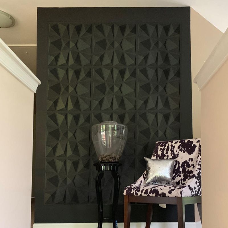 Modern Tin Backsplash Paneling Smooth Upholstered Wall Ceiling in Black and White