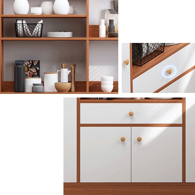 Wood Credenza Contemporary Style Server with Cabinets and Drawers