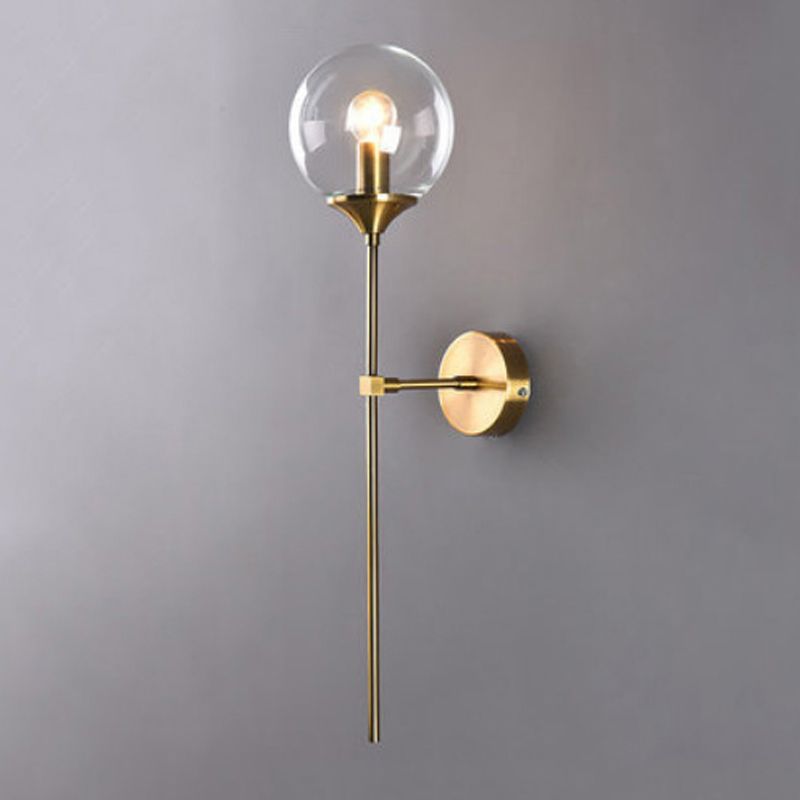 Modern Metal Wall Sconce Linear Shape Vanity Lamp with Glass Shade