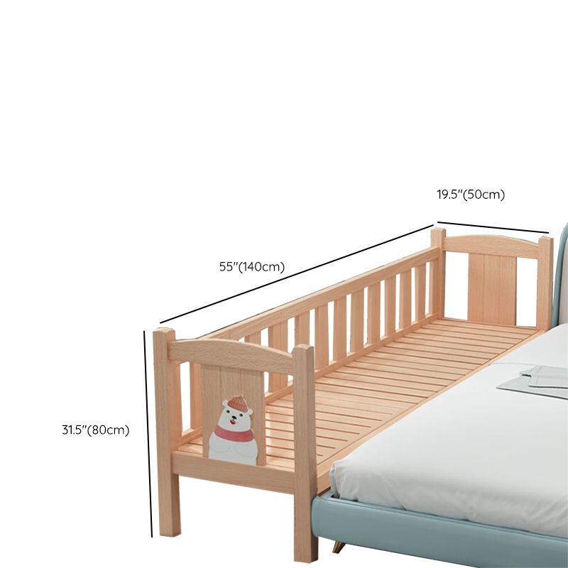 Farmhouse Solid Wood Baby Crib Natural Nursery Bed with Guardrail