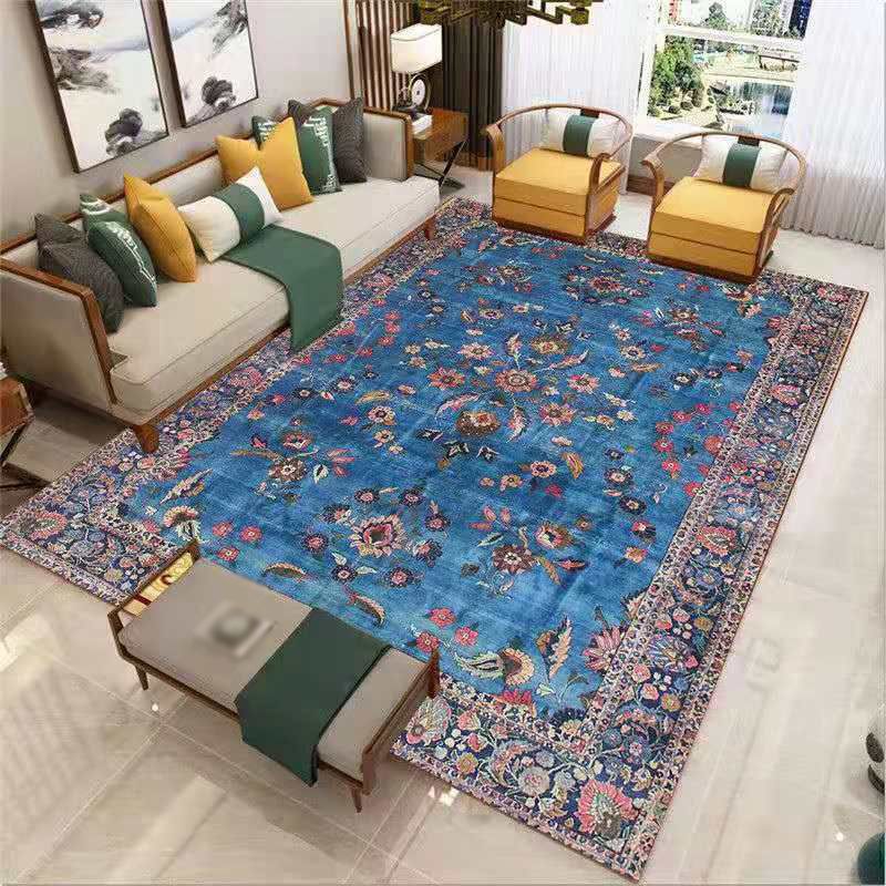 Fancy Red Area tapijt Marokko Marokko Antiek patroon Area Rug Polyester Niet-slip Tapijt voor woonkamer