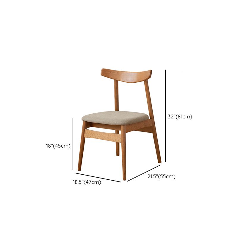 Open Back Dining Side Chairs Solid Wood Dining Chairs in Natural