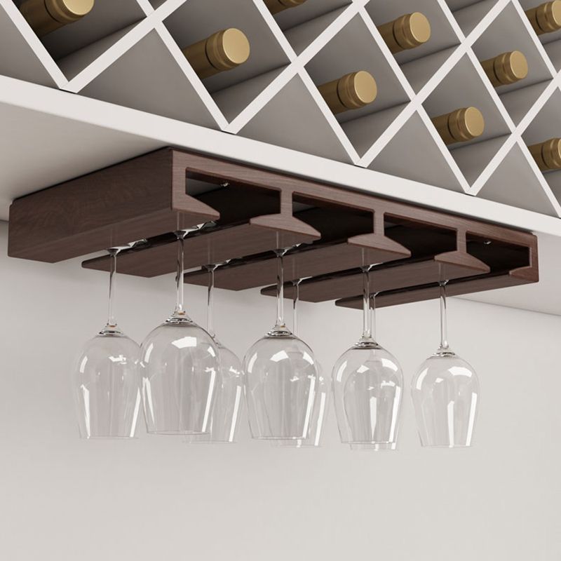 Solid Wood Hanging Glass & Stemware Holder Modern Glass Rack