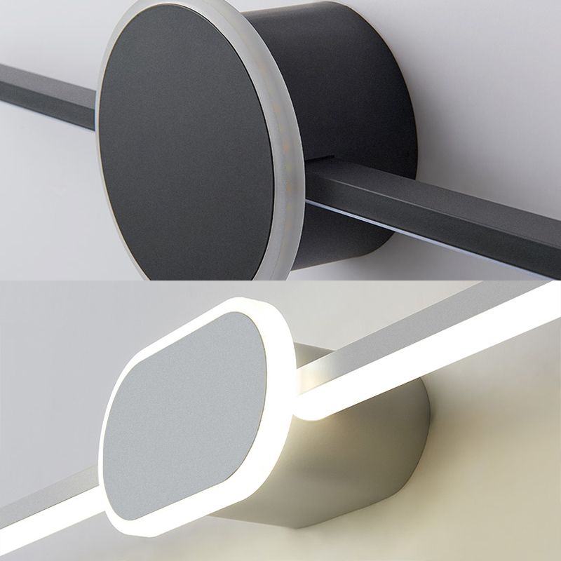 Iluminación de pared de tono geométrico de metal estilo moderno espejo de espejo lámpara montada en la pared