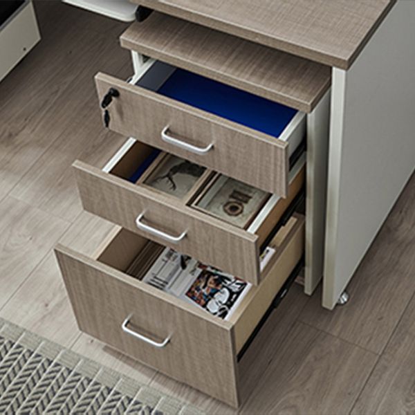 Manufactured Wood Rectangular Computer Desk Contemporary Desk with Locking Drawer