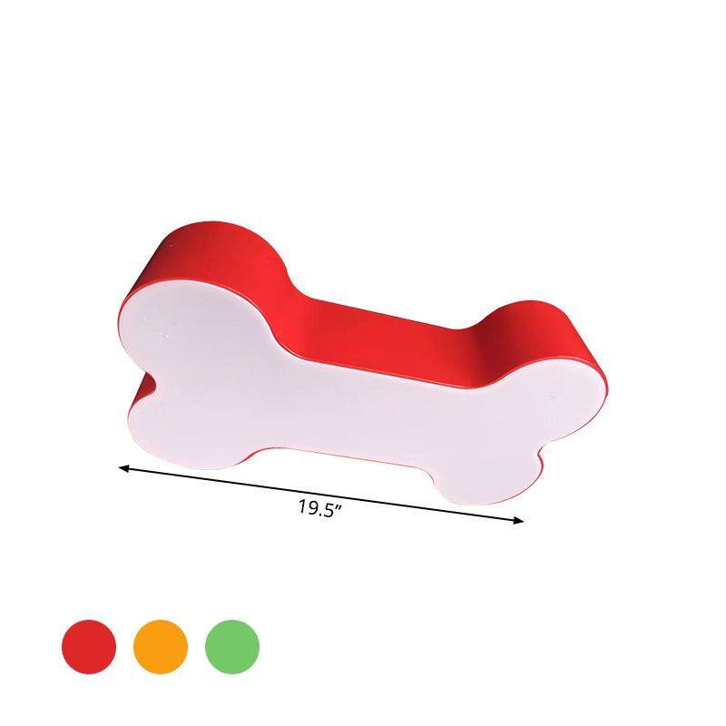 Lampada da soffitto per montaggio a soffitto a LED rosso/giallo/verde con osso di cane in metallo, larghezza 19,5"/23,5"