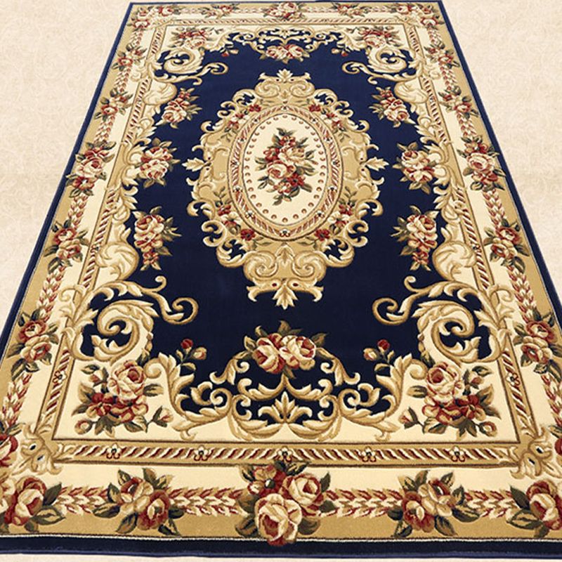 Antique Floral Design Carpet Polyester Indoor Rug Stain Resistant Area Carpet for Home Decoration