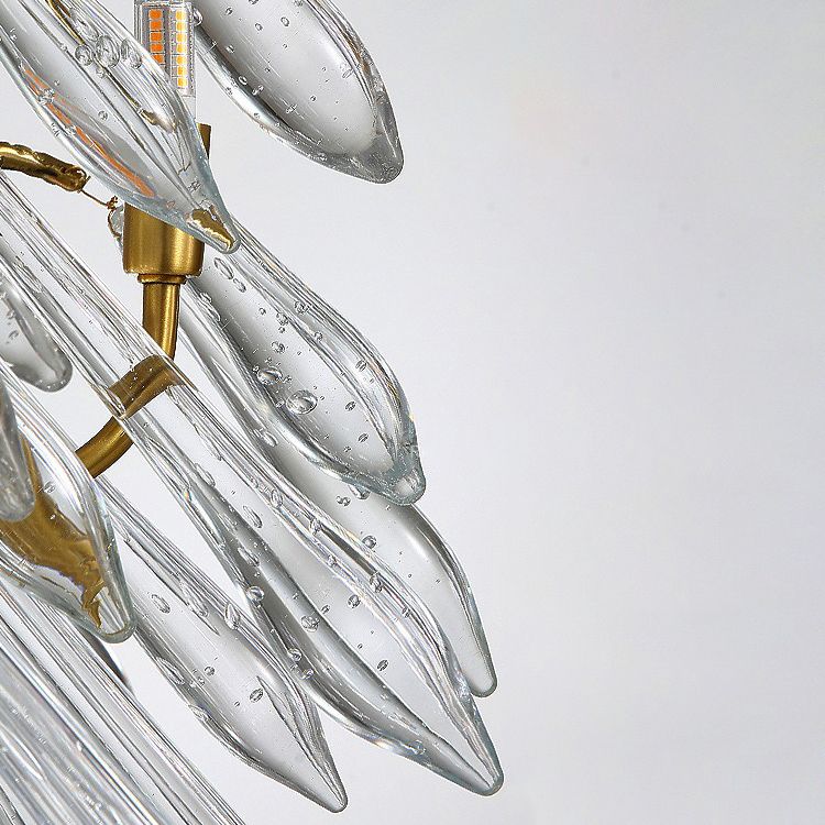 Moderne luxe traan hanglamp lichtglas binnen kroonluchter in goud