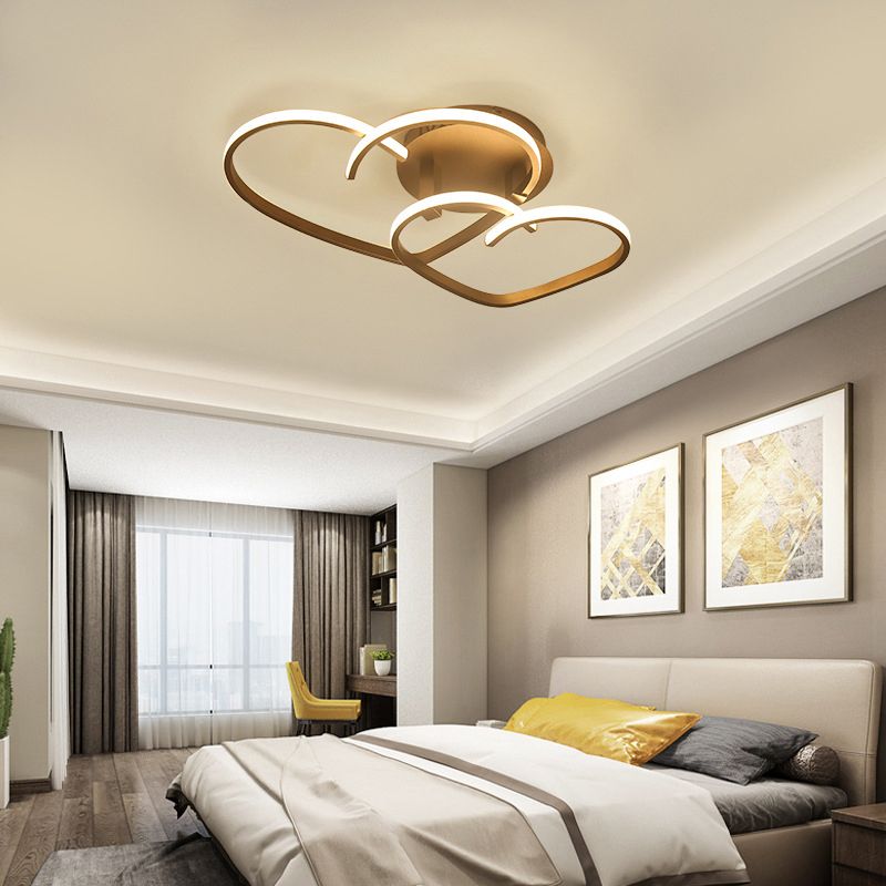 Heart Flush Ceiling Light Contemporary Acrylic Living Room LED Flush M