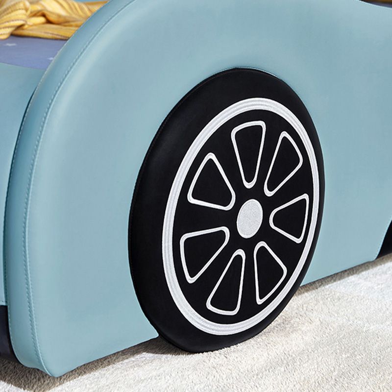 Leather Modern Cars Kids Bed Upholstered Headboard Panel Bed