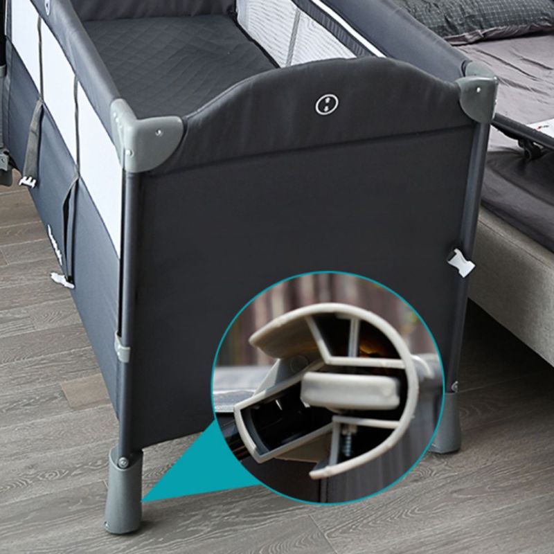 Modern Nursery Bed with Changing Table with Adjustable Height with Guardrail Baby Crib