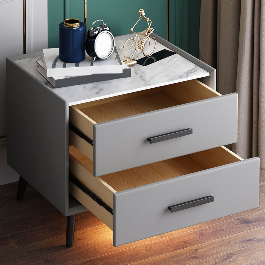 Contemporary Night Table Storage Accent Table Nightstand with 2/3 Drawers for Home