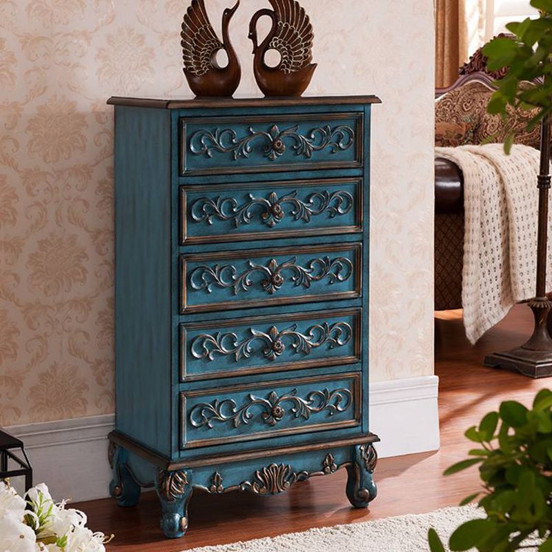 American Traditional Style Storage Chest Vertical Wood Dresser with Multi Drawers