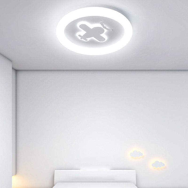 Kids LED Flush Mount Light Airplane Metal Ceiling Light Fixture for Bedroom