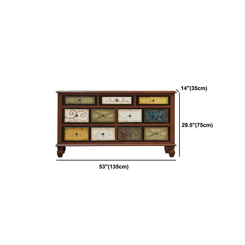 White and Brown Chest Traditional Style Wooden Storage Chest for Bedroom