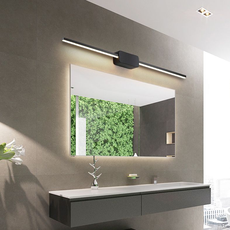 Modern Minimalist Style Linear Wall Mounted Vanity Lights Aluminum Vanity Lighting Ideas for Bathroom