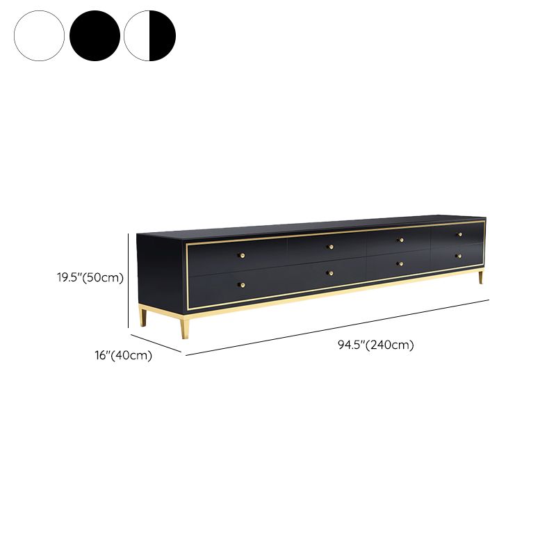 Glass Media Console Glam Media Console TV Stand with Drawers