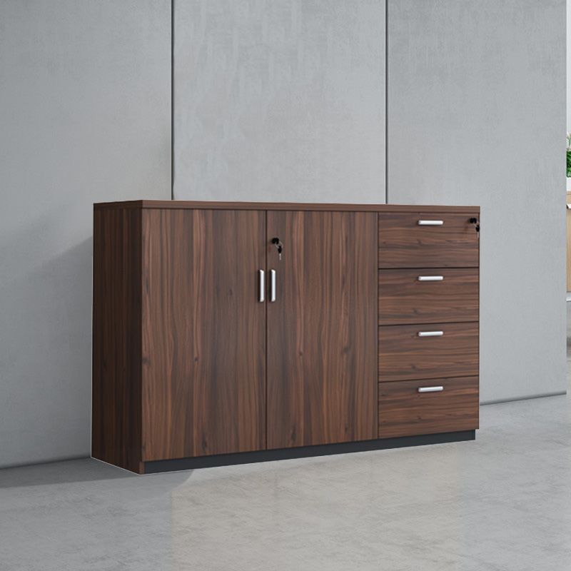 Traditional File Cabinet Wood Frame Key Lock Lateral Filing Cabinet for Office