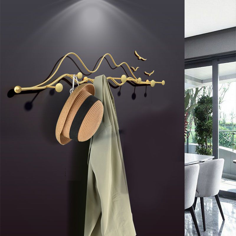 Contemporary Metal Coat Rack Wall Mounted Hooks Coat Hanger for Hall