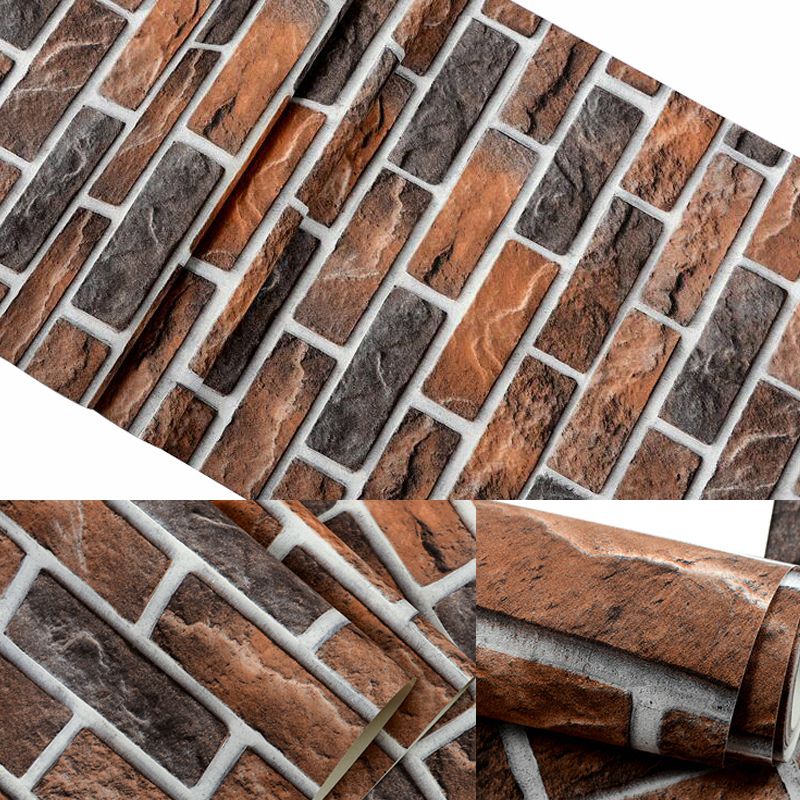 Neat Faux Brick Wallpaper Roll for Living Room Construction Wall Art, 33' L x 20.5" W