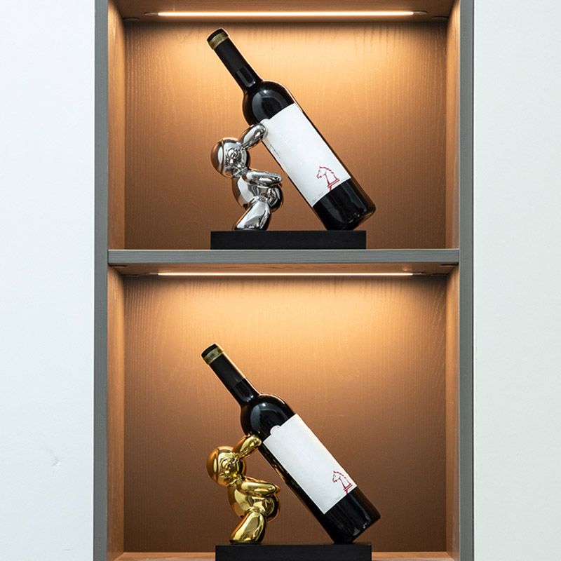 Modern Simple Tabletop Wine Rack Wooden Base Wine Bottle Rack for Kitchen