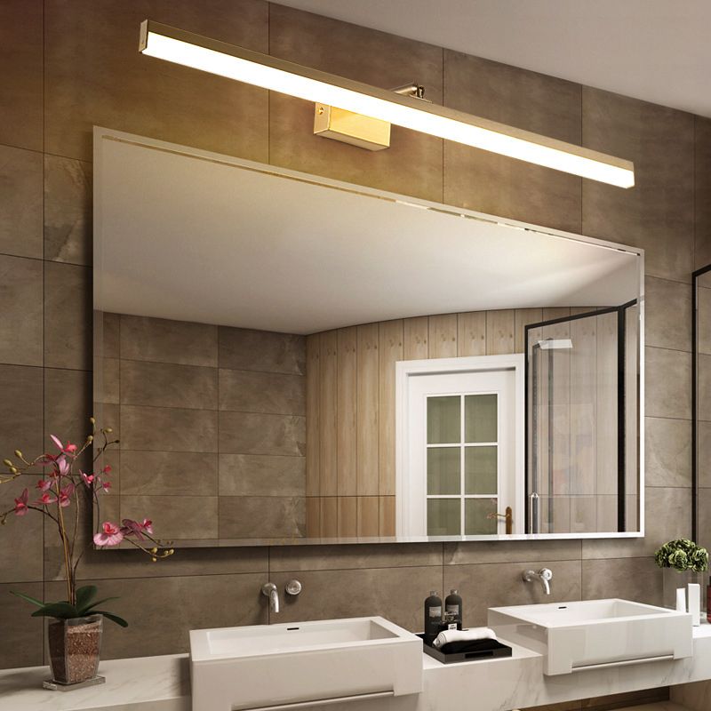 Contemporary Golden Bathroom Vanity Light Metal Single Bath Bar