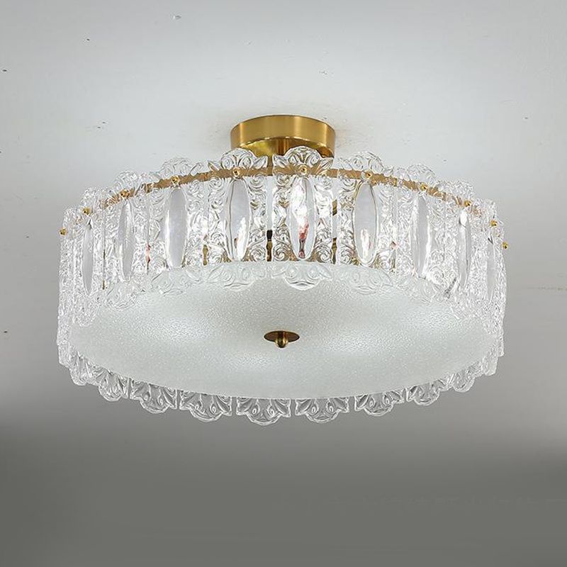 Modern Style Glass Shade Ceiling Light Simplicity Flush Mount for Bedroom