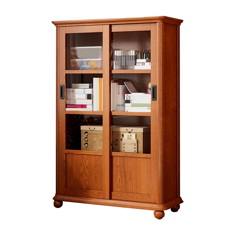 Scandinavian Poplar Storage Cabinet Sliding Doors Display Cabinet for Bedroom