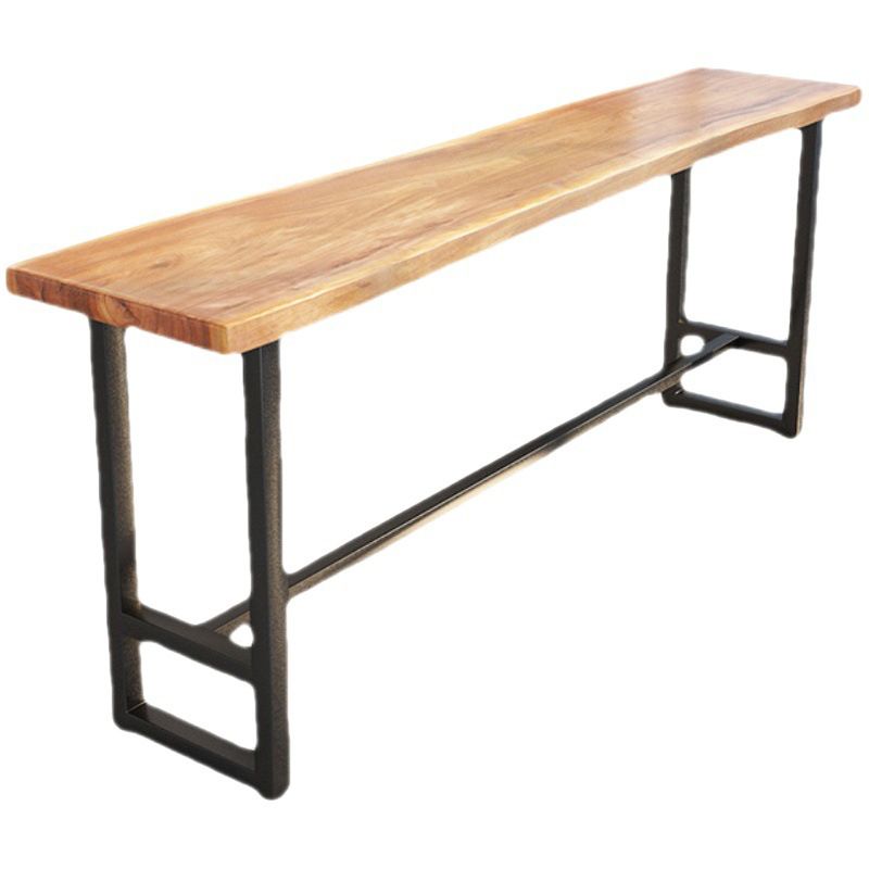 Industrial Bar Dining Table Pine Wood Bar Table with Trestle Base