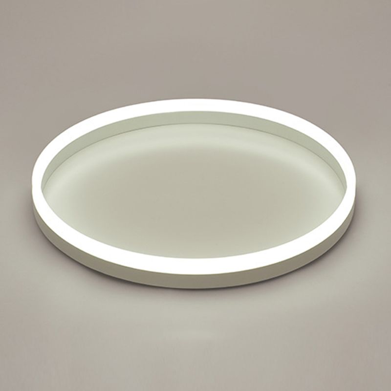 Circle Shape Flush Mount Modern Style Acrylic 1 Light Flush Light in White