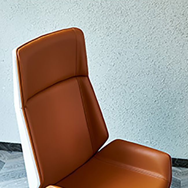 Modern No Arm Desk Chair Leather Task Chair with Wheels for Office