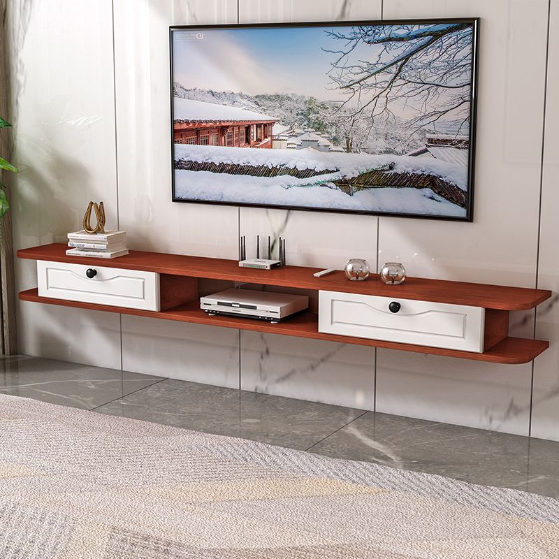 Scandinavian Wall-mounted TV Stand Faux Wood and Solid Wood TV Cabinet