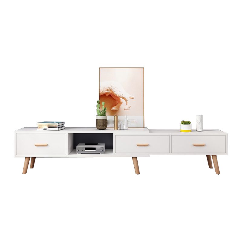 12" - Wide Wood TV Stand , Sliding Nordic TV Console with 2 / 3 / 4 Drawers