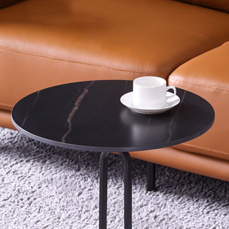 Modern Marble Top End Table 3 Mental Legs Sofa Side End Table for Living Room