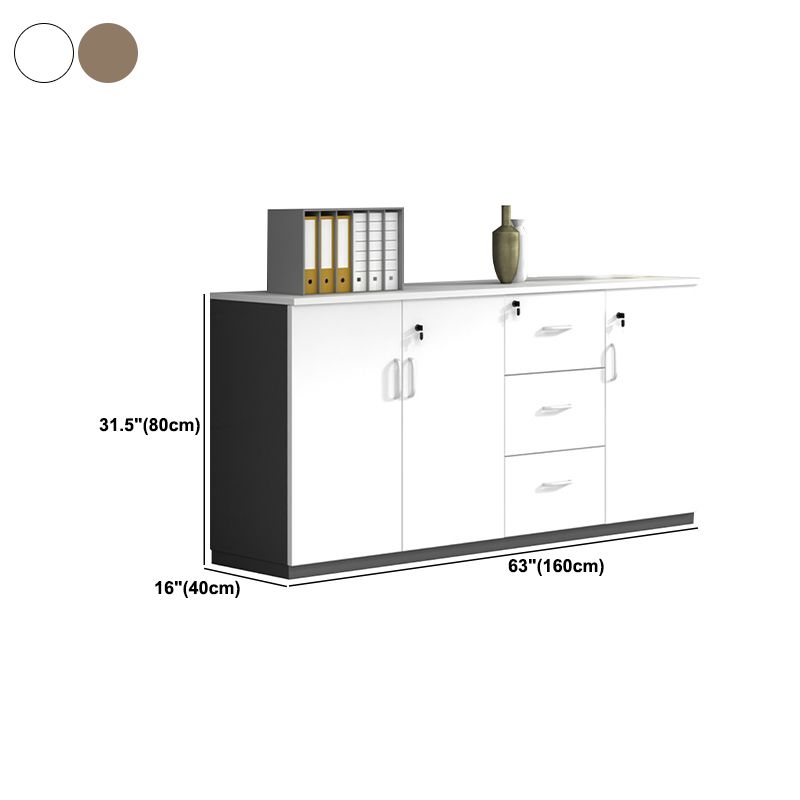 Contemporary Lateral Filing Cabinet Wood Filing Cabinet with Lock and Storage