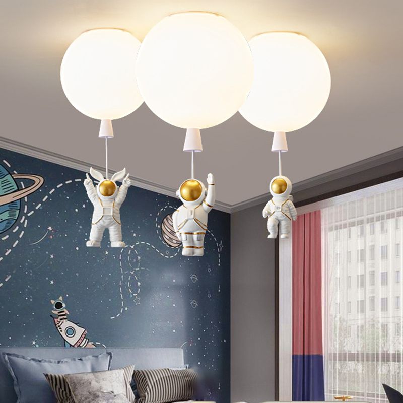 Contemporary Ceiling Lamp Creative Astronaut Flush Mount Light Fixture