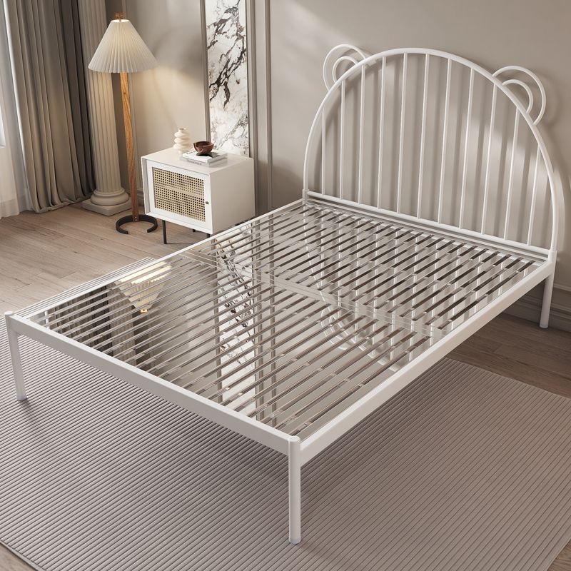 Metal Standard Bed with Open Frame Headboard Scandinavian Panel Bed