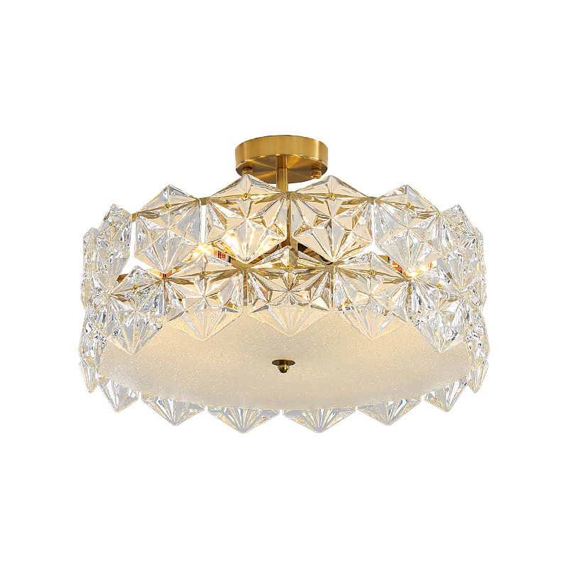 Simple Glass Ceiling Light Household Flush Mount Light Fixture for Bedroom