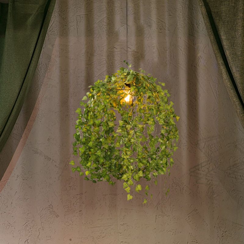 Bol restaurant planten suspensielamp industrieel metaal 12 "/23.5" dia 1 bol groen led hanglampje