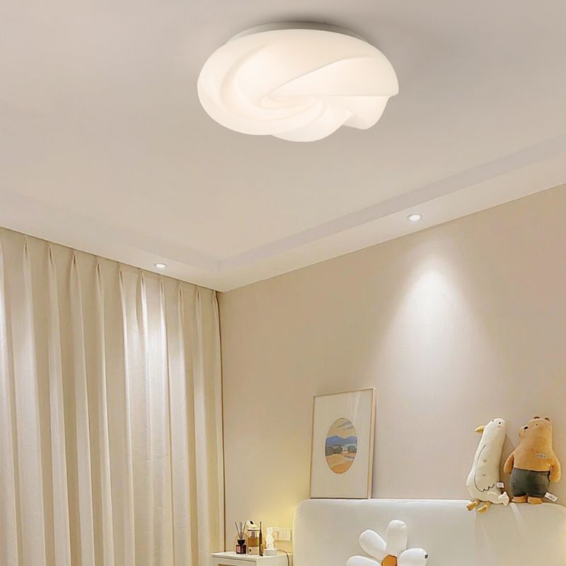 Modern Metal Flush Mount Cookies Shape Ceiling Light with Plastic Shade for Living Room