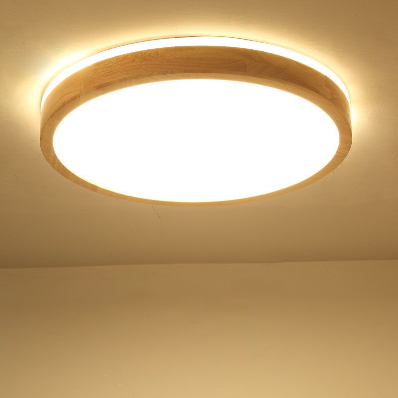 Brown LED Ceiling Light in Modern Simplicity Circular Acrylic Flush Mount for Bedroom