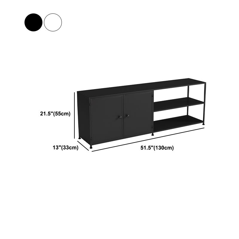 Industrial Metal TV Media Stand Open Shelving TV Stand Console