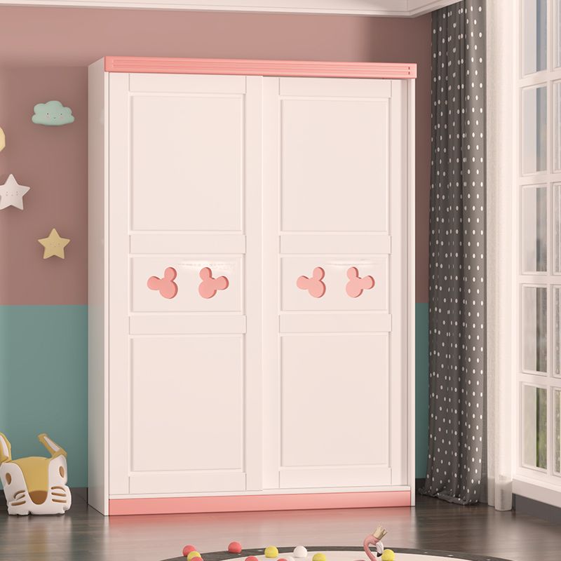 Animals Bedroom Armoire Wooden Kid's Wardrobe with Shelved and Door