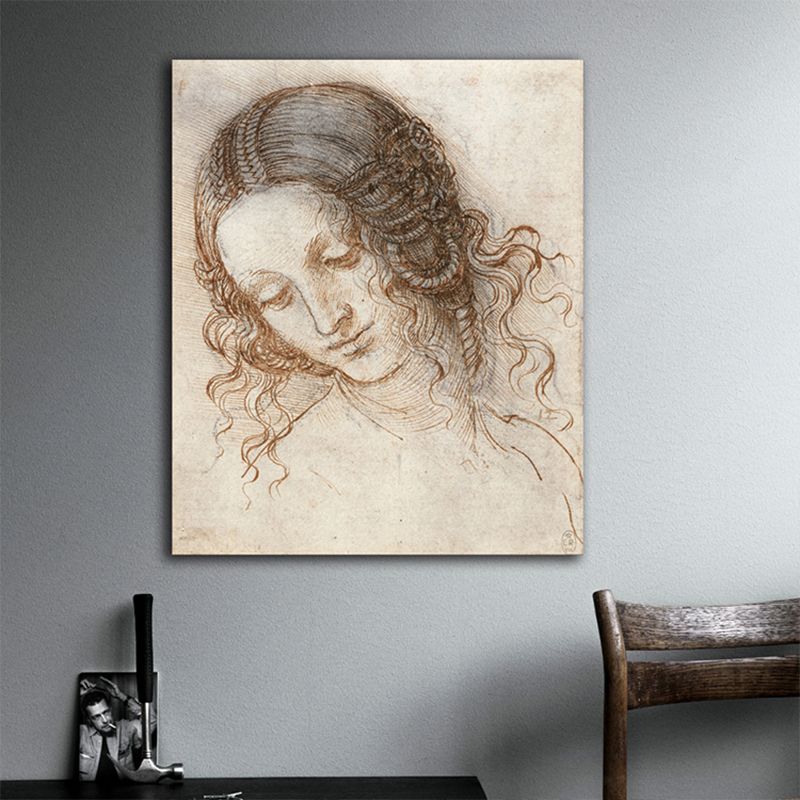 Minimalism Maiden Art Charcoal Drawings Gray Wall Decor, Multiple Sizes Available