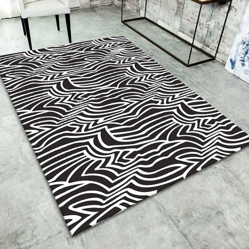 Multicolor 3D Optical Illusions Rug Polyester Modern Indoor Rug Non-Slip Backing Stain Resistant Pet Friendly Carpet for Home