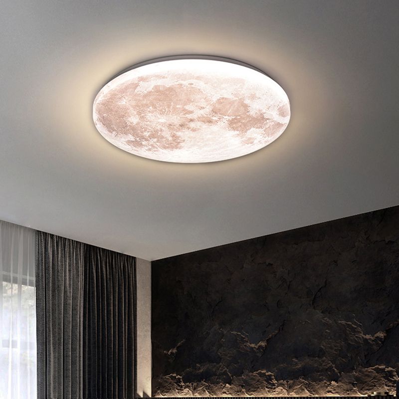 Round LED Flush Mount Iron and Plastic Modernism Ceiling Mount