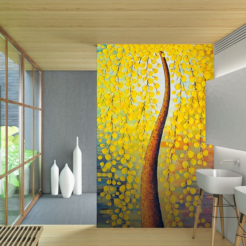 Yellow Peacock Tree Painting Murals Flower Classic Waterproof Wall Decoration for Bedroom