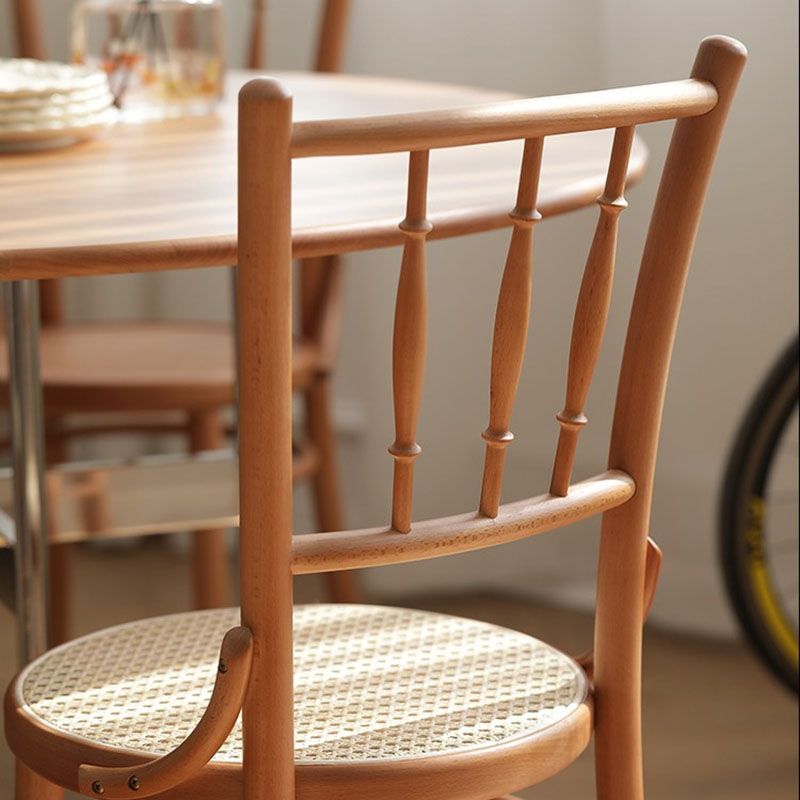 Traditional Style Side Chair Solid Wood Slat Back Dining Room Chair