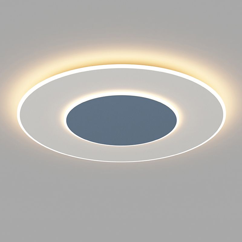 LED Metal Modern Flush Mount Circular Shape Ceiling Light with Acrylic Shade for Bedroom